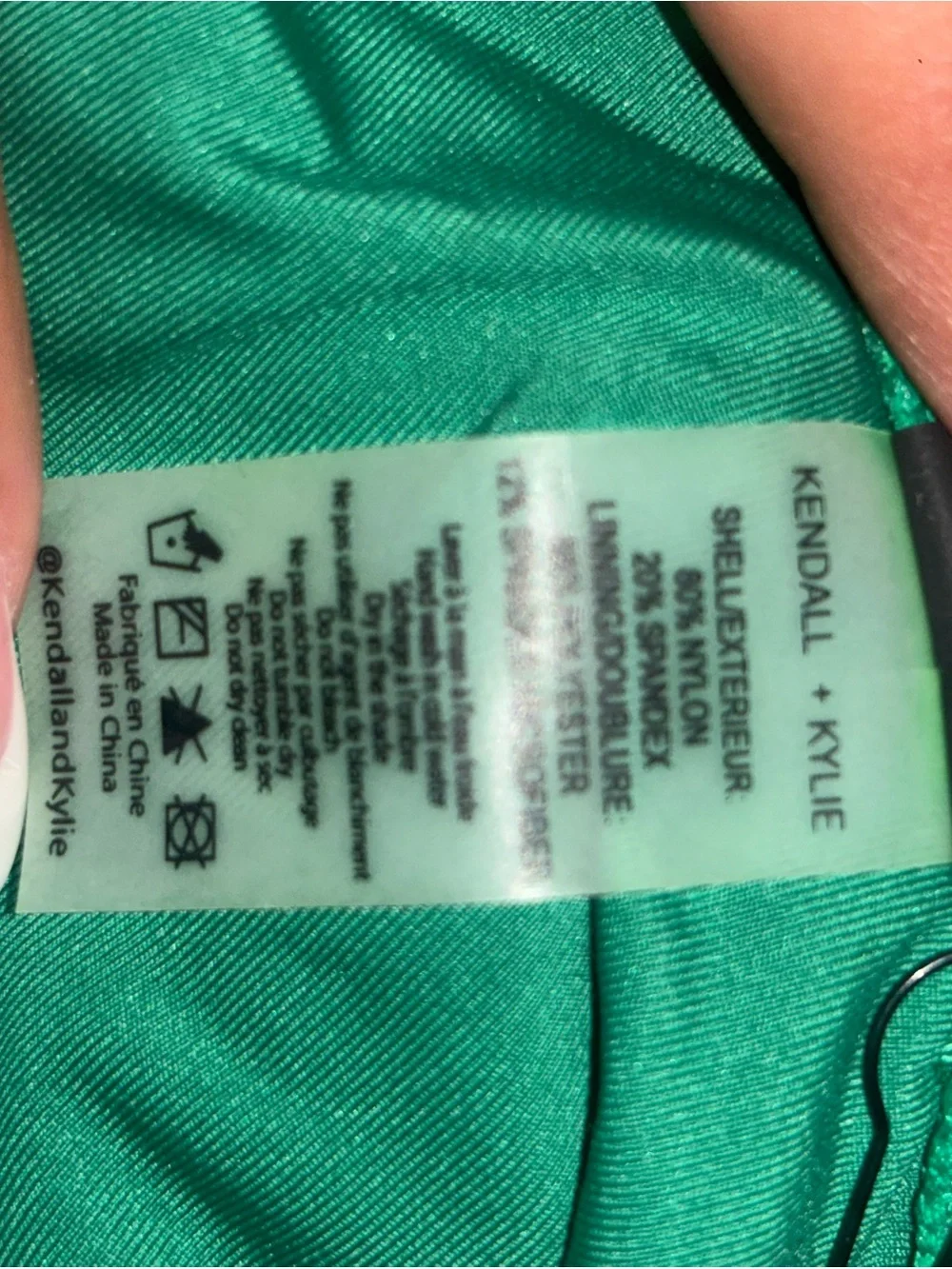 Kendall + Kylie Bright Green Scoop Neck One-Piece Swimsuit NWT Size XS
